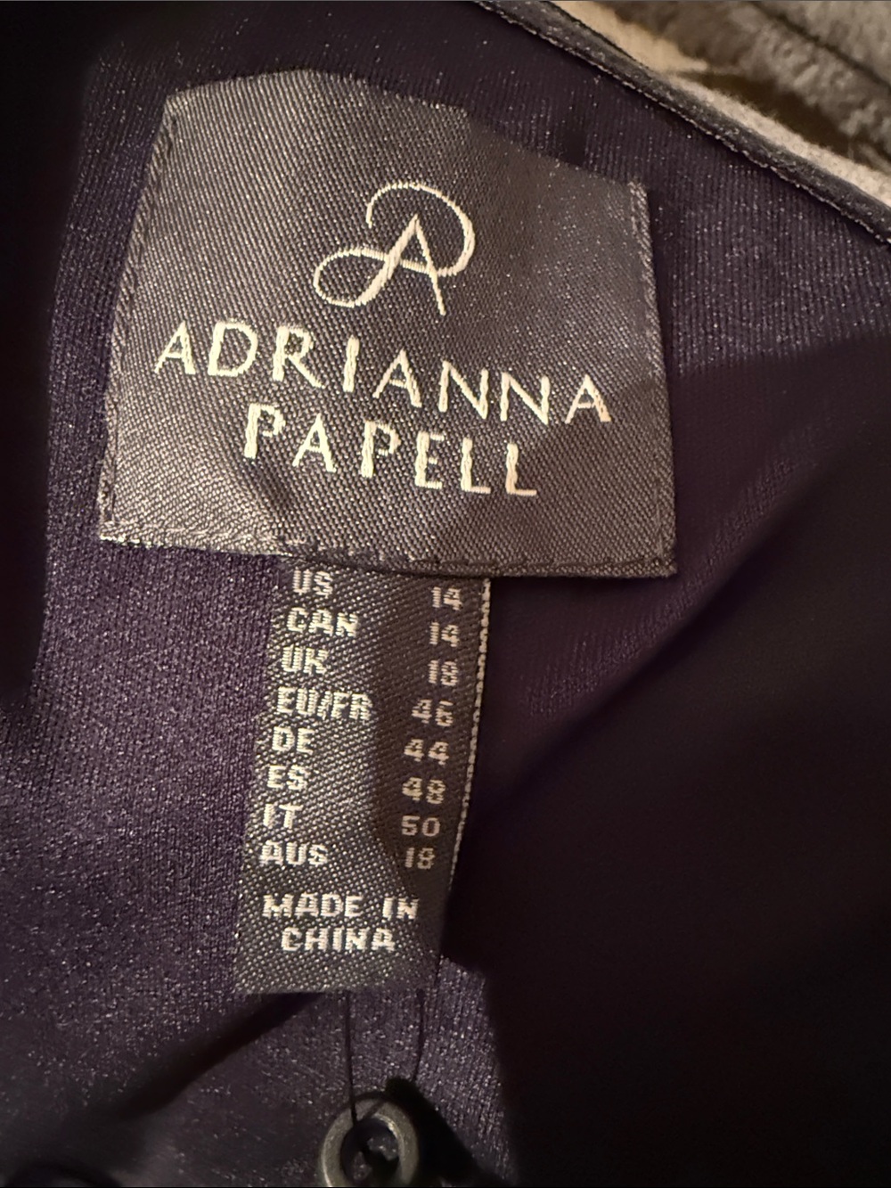 NWT Adrianna papell one-Shoulder chiffon navy formal maxi wedding guest MOB MOG - Picture 4 of 8